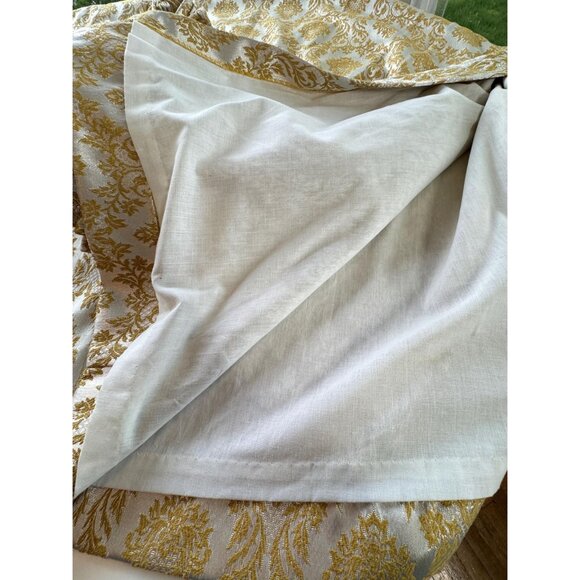 Vintage 60s curtain, golden brocade drapery, pleated blackout panel, JC Penney - Picture 9 of 10